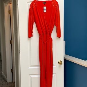Orange embellished jumpsuit